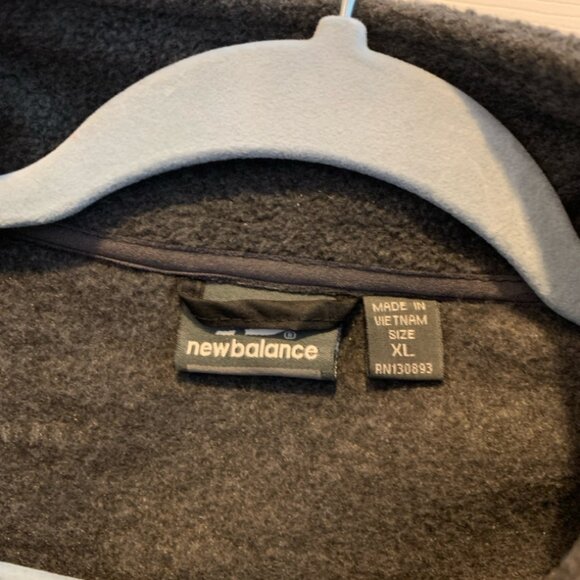 New Balance Black Gray Polar Fleece Zip up Jacket Men's Size XL - Picture 4 of 5